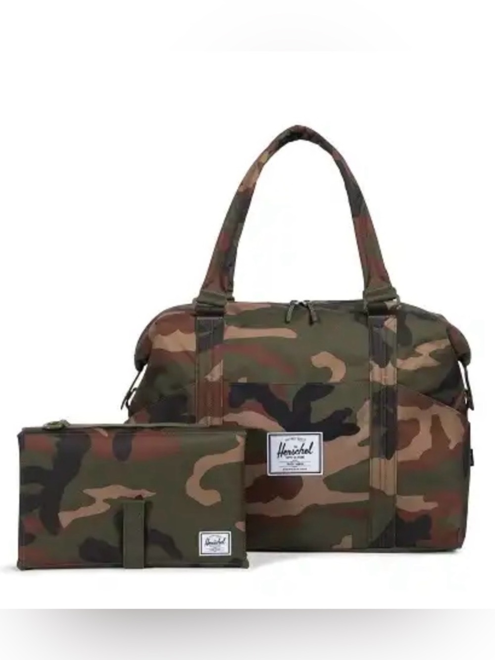 Camo Herschel diaper bag and changing pad